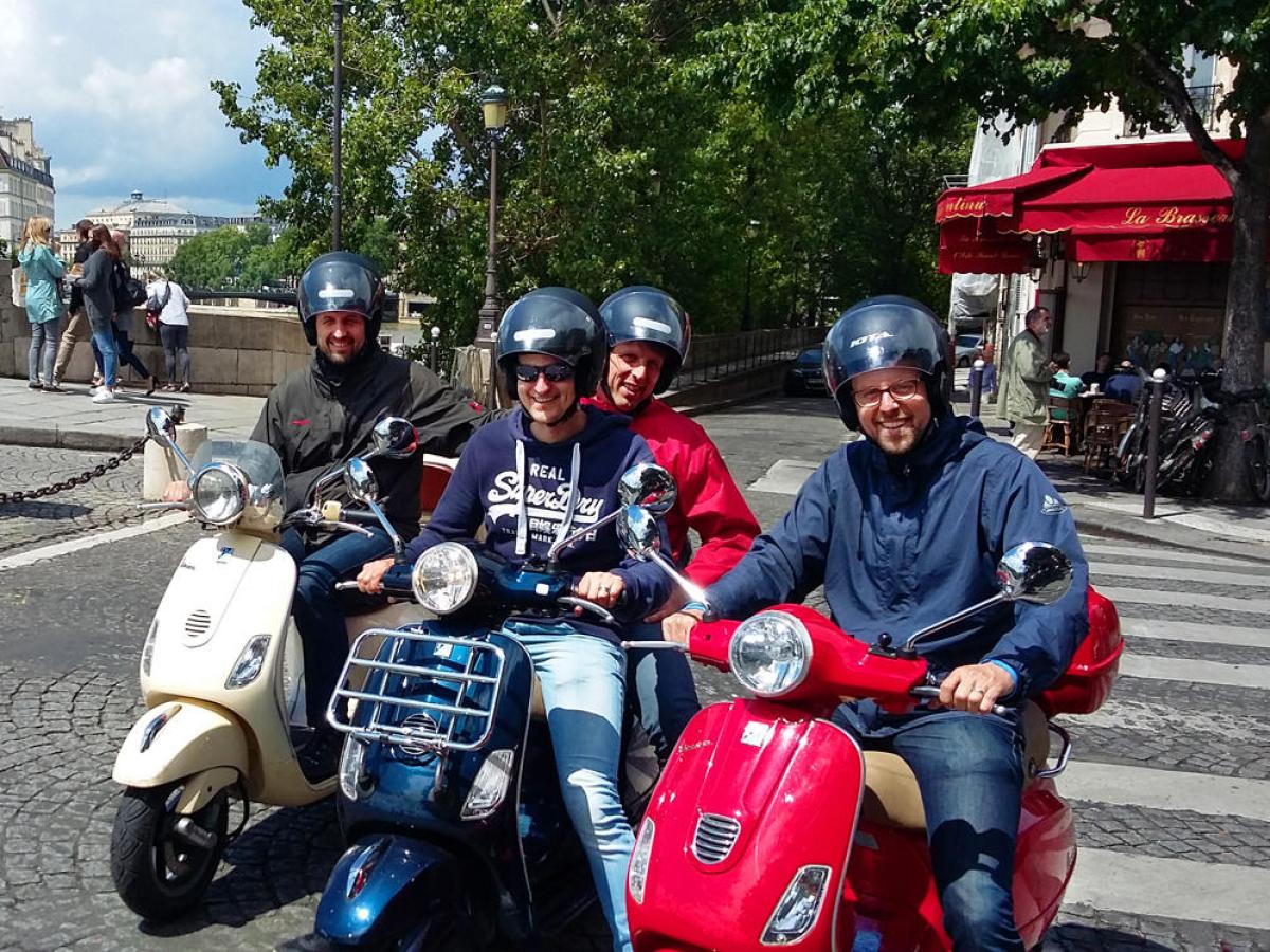 Group on Vespa Scooters