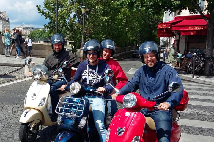 Group on Vespa Scooters