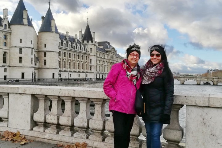 Woman on a bridge in Paris