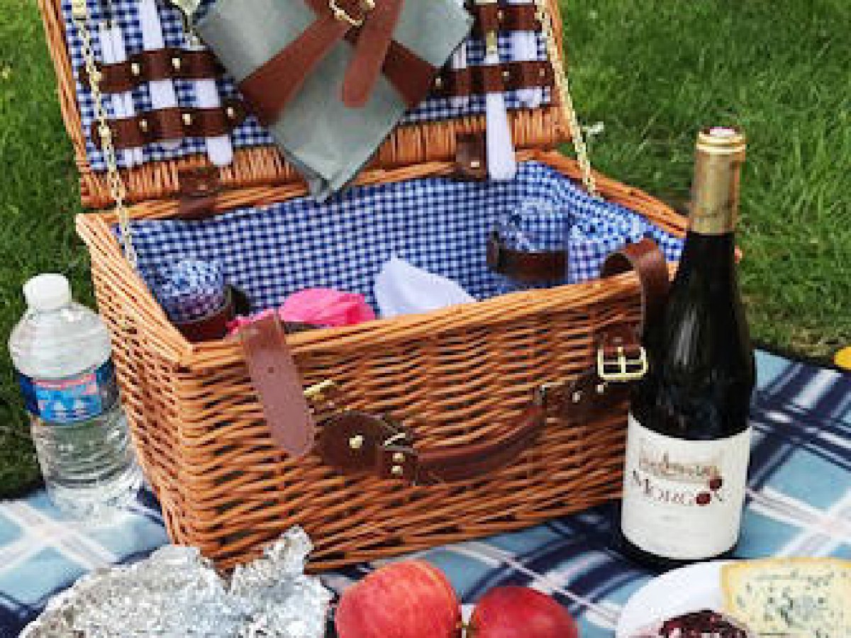 Wine and picnic items