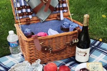 Wine and picnic items