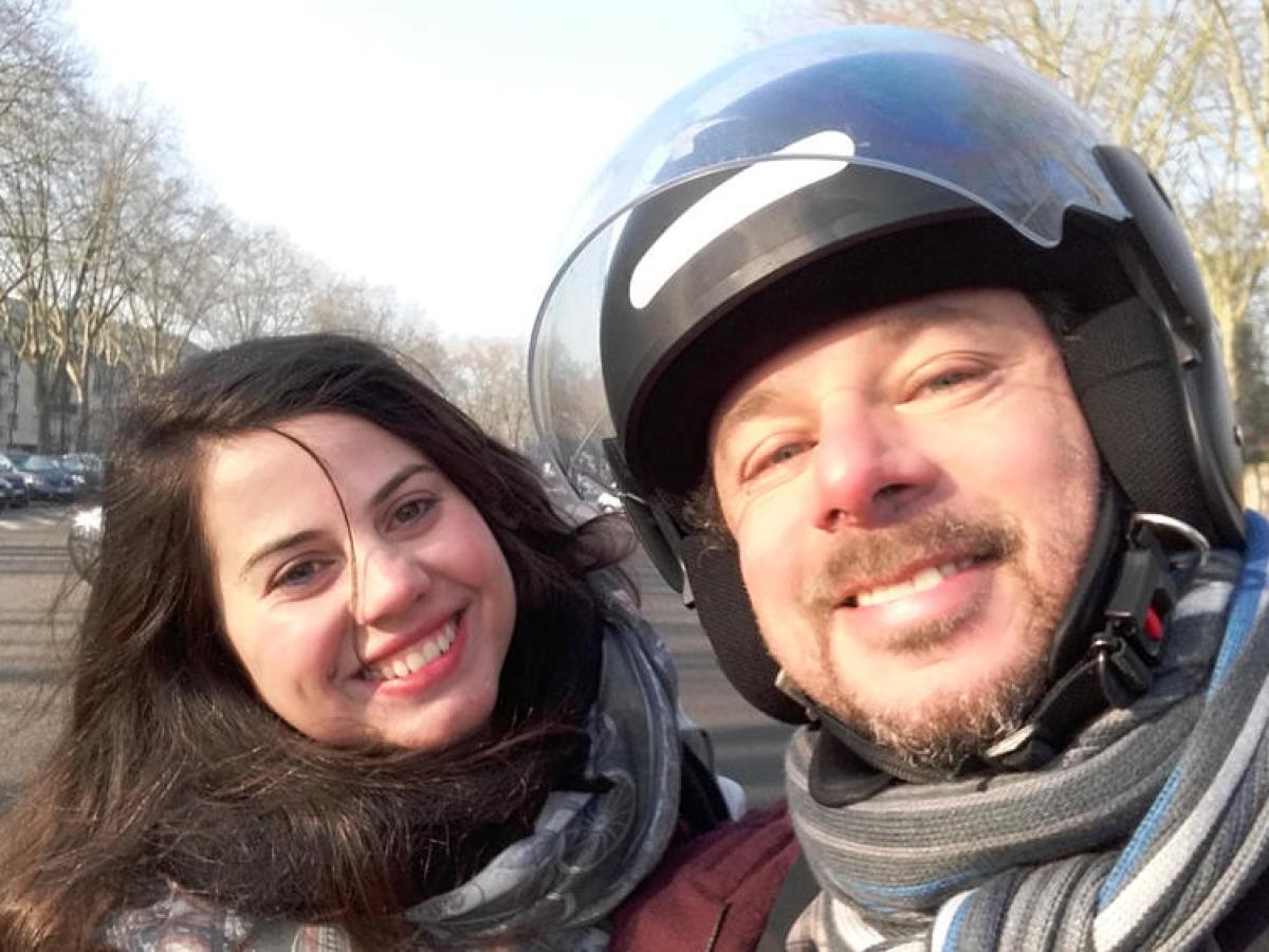 Milan and woman posing for Selfie