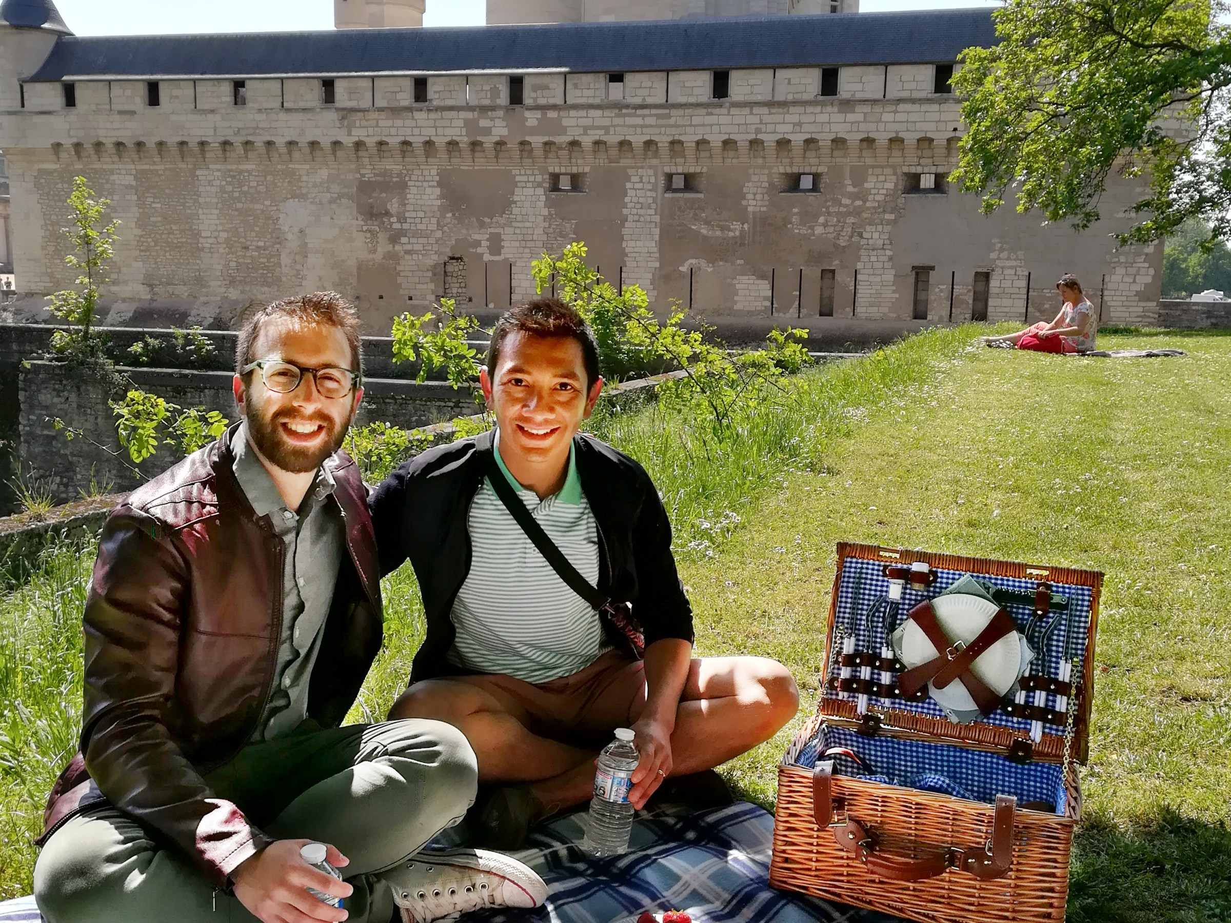 Couple having a picnic in a park
